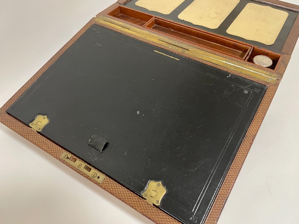 Antique Victorian Leather Writing Box View XVII