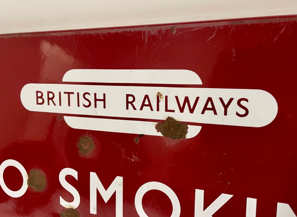 British Railways Enamel No Smoking Sign View II