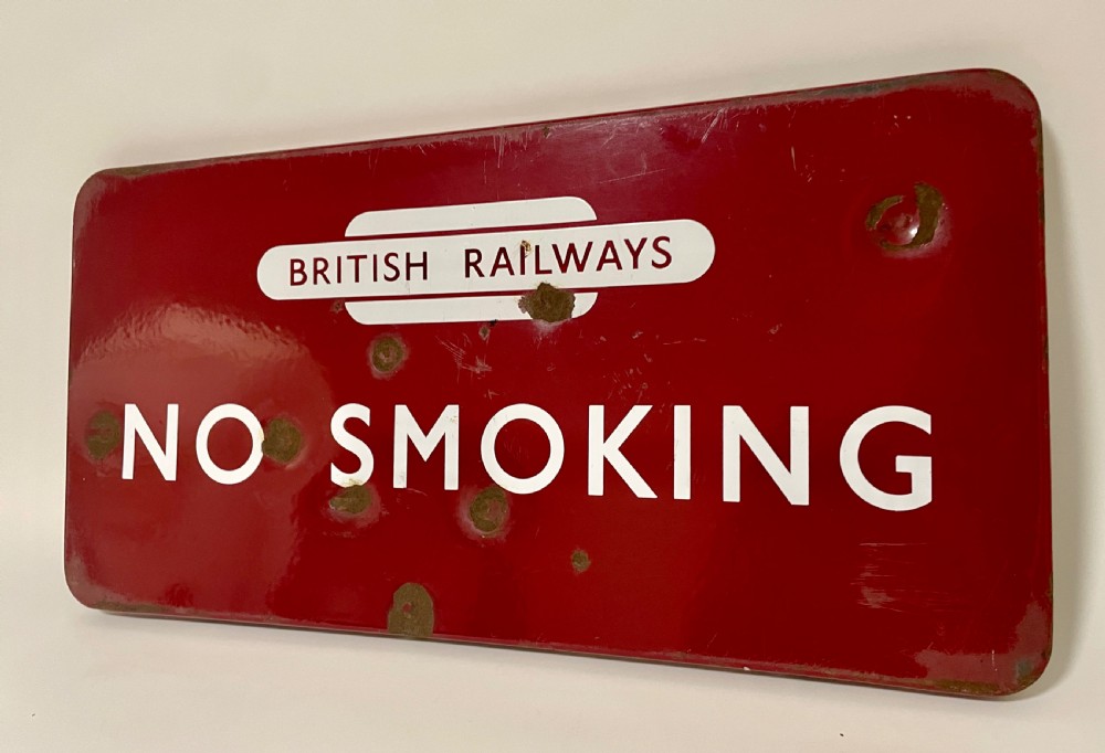 British Railways Enamel No Smoking Sign View III
