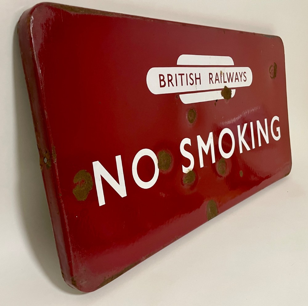 British Railways Enamel No Smoking Sign View IV