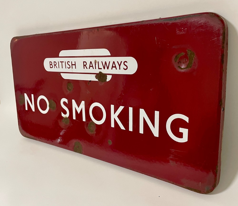British Railways Enamel No Smoking Sign View V