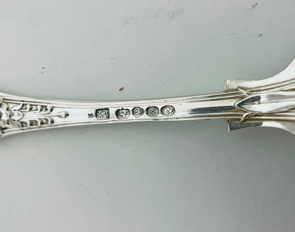 Set of 12 Georgian Solid Silver Kings Pattern Tablespoons View XII