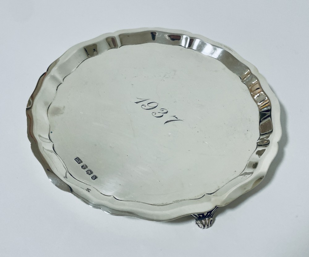 Small Antique Solid Sterling Silver Salver View III