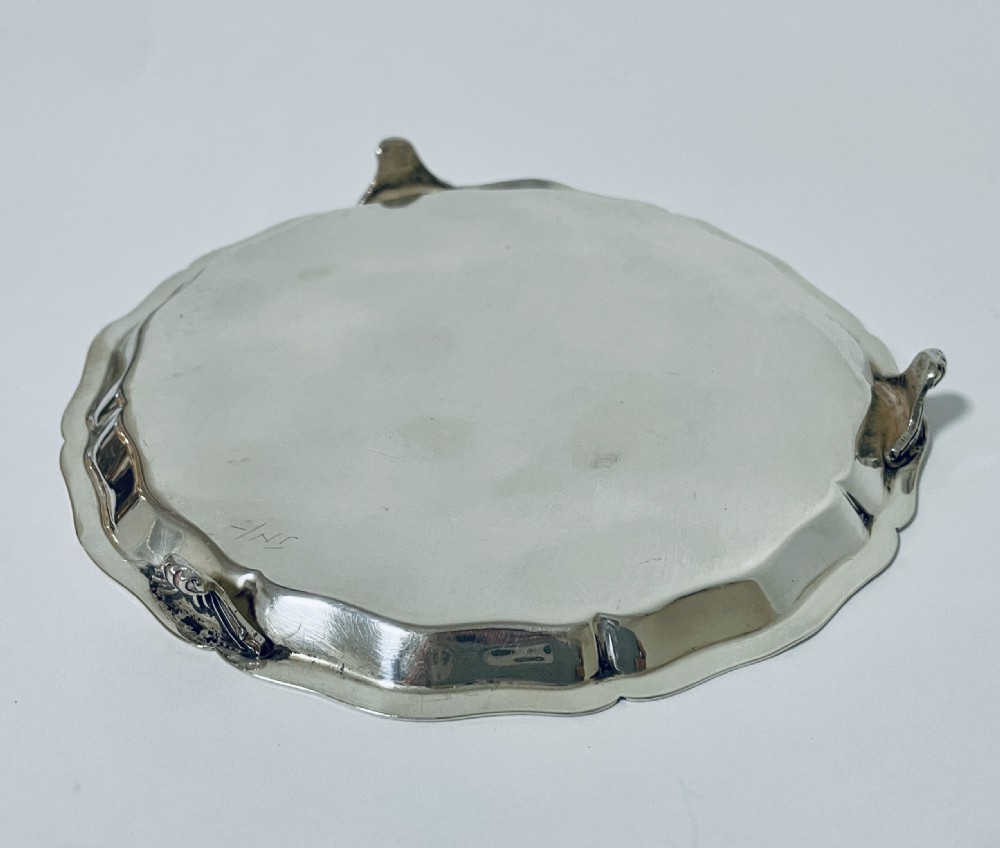 Small Antique Solid Sterling Silver Salver View VIII