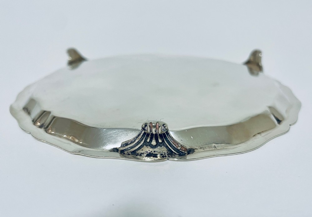Small Antique Solid Sterling Silver Salver View IX