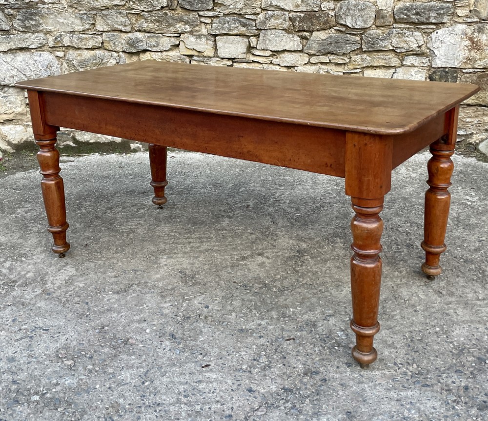 Large Victorian Mahogany Farmhouse Style Dining Table