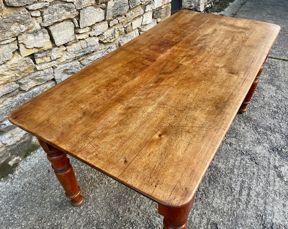 Large Victorian Mahogany Farmhouse Style Dining Table View VI