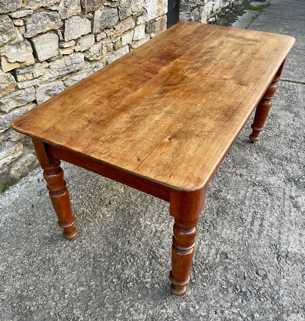 Large Victorian Mahogany Farmhouse Style Dining Table View VII