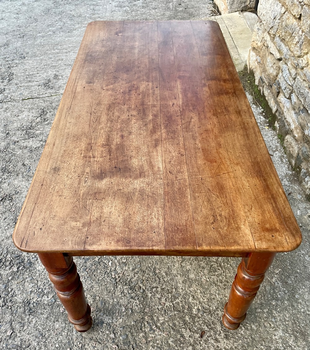 Large Victorian Mahogany Farmhouse Style Dining Table View VIII