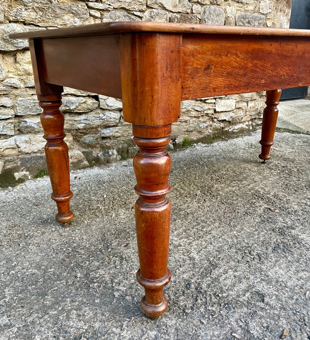 Large Victorian Mahogany Farmhouse Style Dining Table View XI