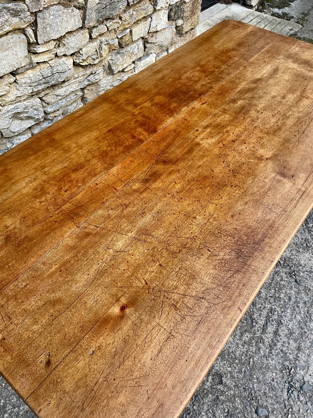 Large Victorian Mahogany Farmhouse Style Dining Table View XII