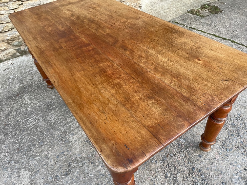 Large Victorian Mahogany Farmhouse Style Dining Table View XVII