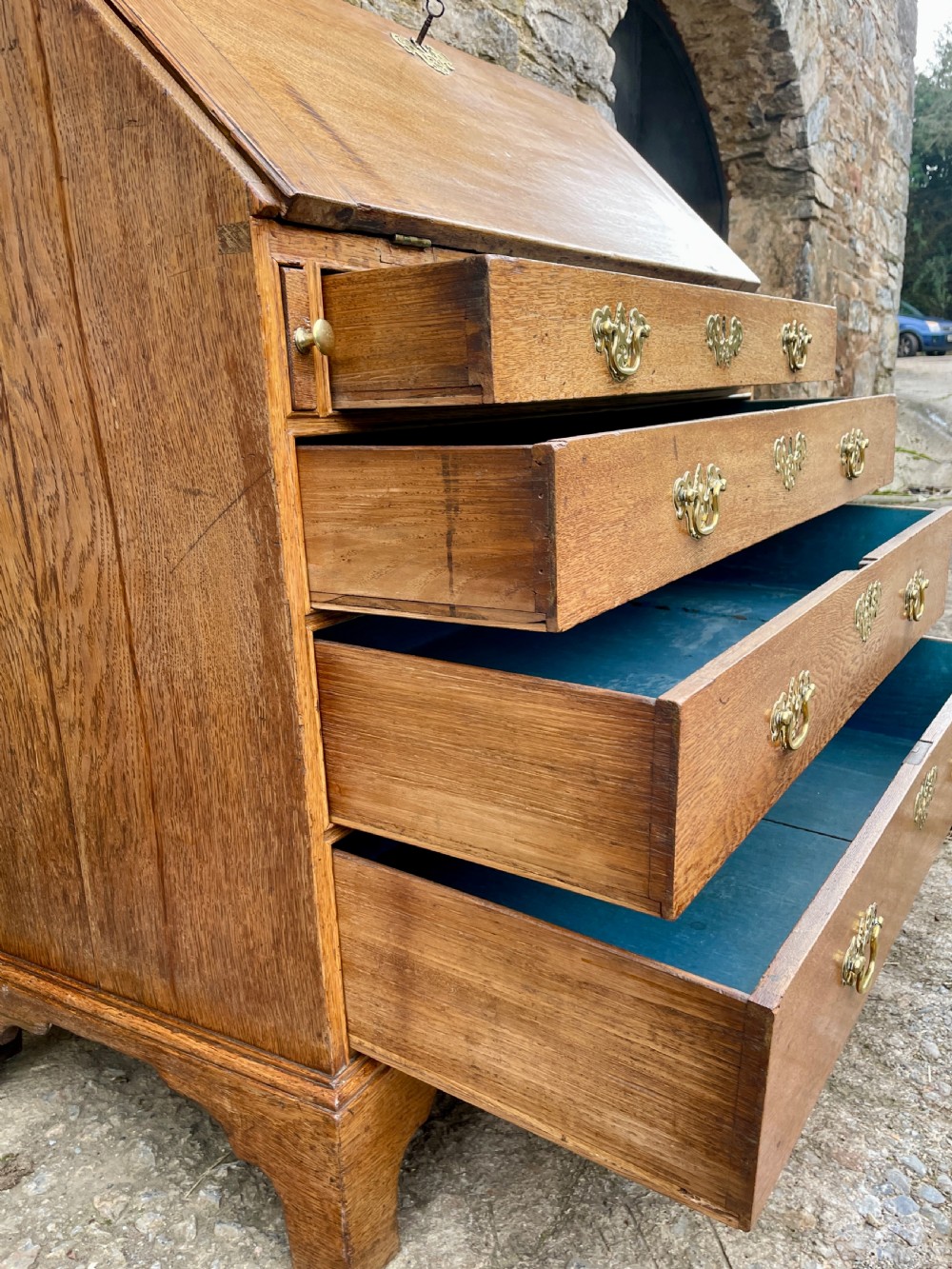 Georgian Oak Bureau View XVIII