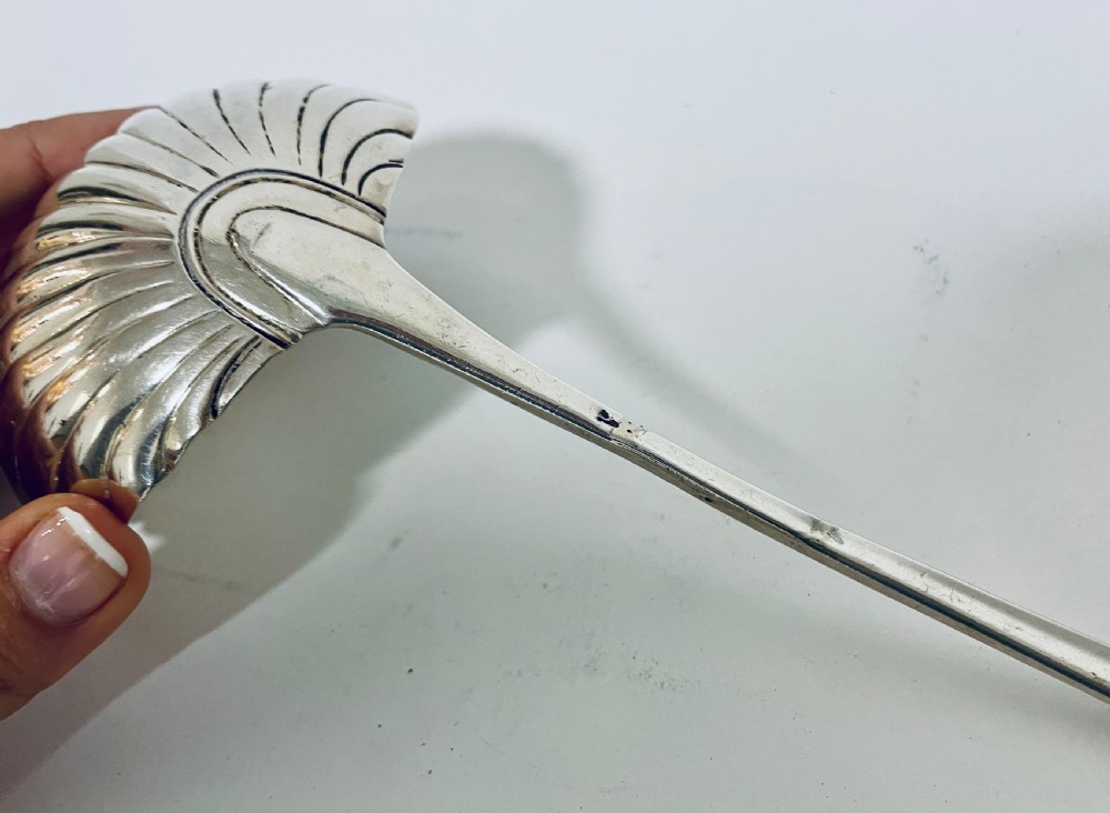 Large Georgian Solid Silver Ladle View XIII