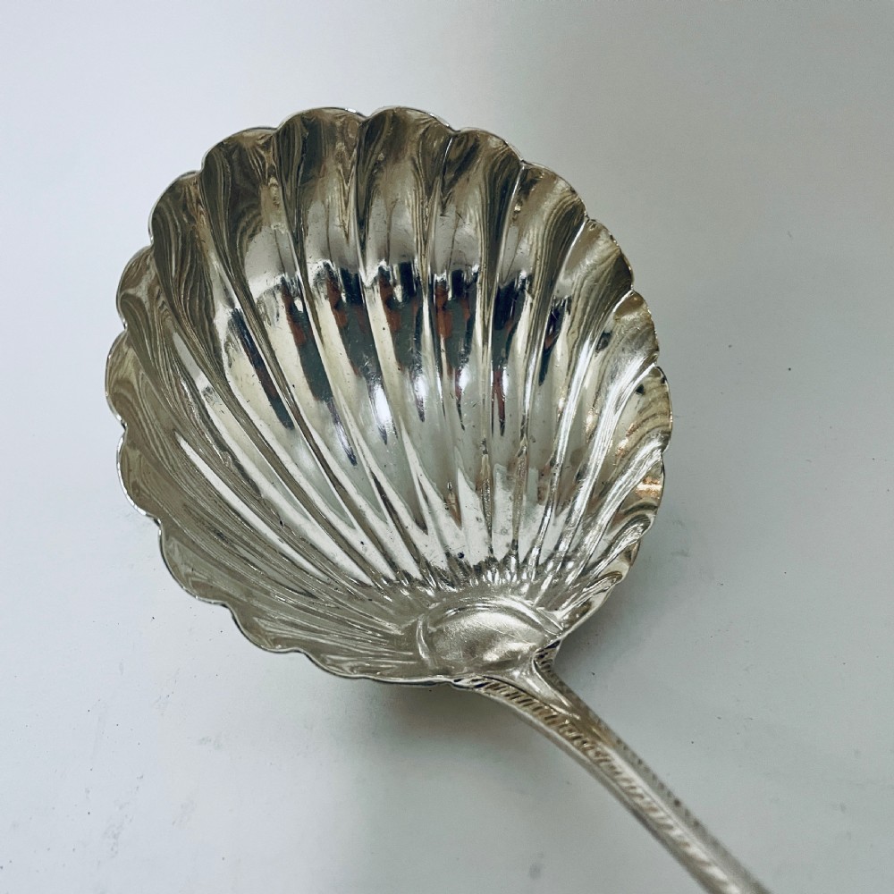 Large Georgian Solid Silver Ladle View XVI