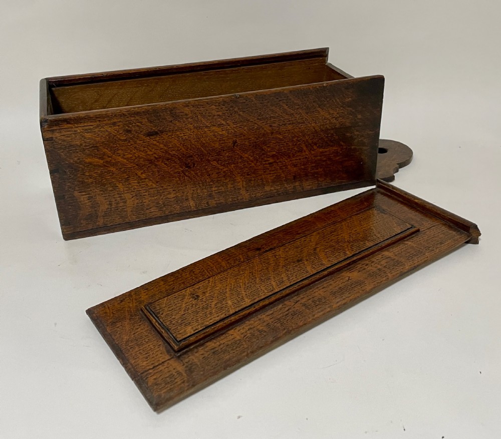 Antique Georgian Oak Candle Box View XII