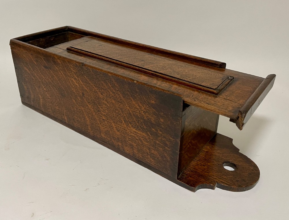 Antique Georgian Oak Candle Box View XIII