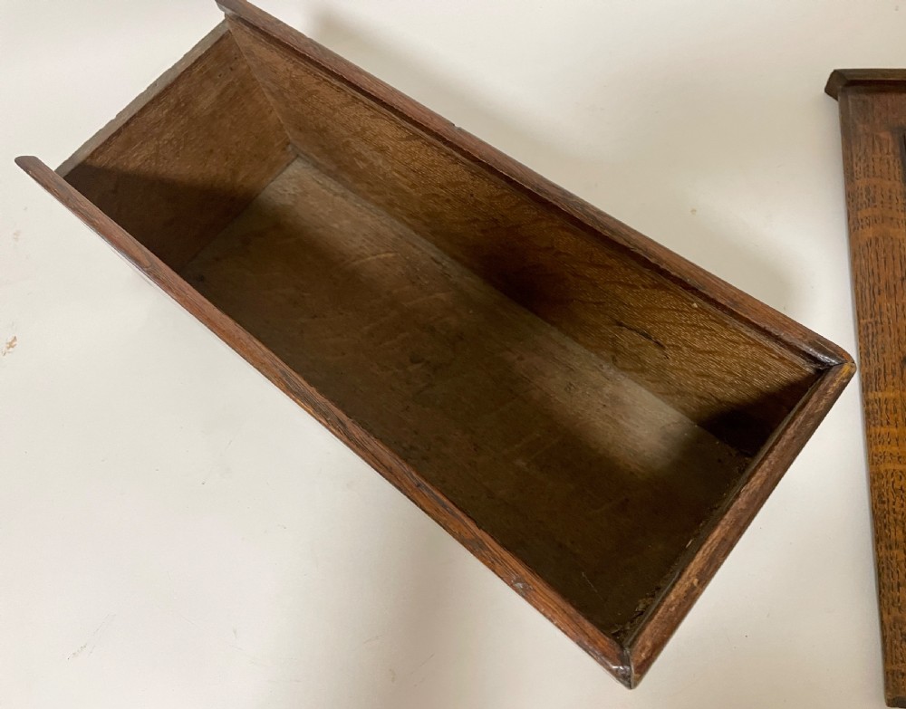 Antique Georgian Oak Candle Box View XV