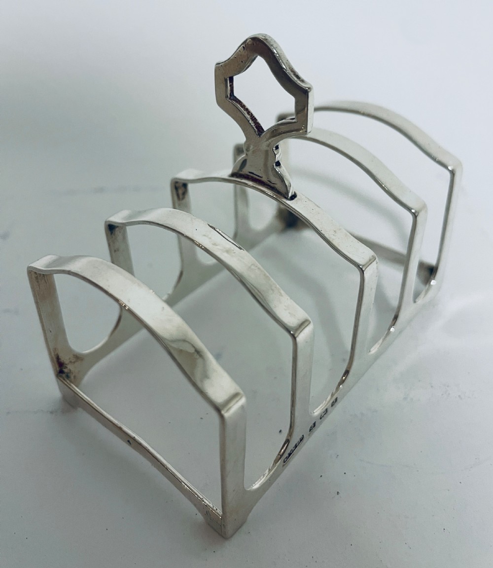 Antique Solid Sterling Silver Toast Rack View X