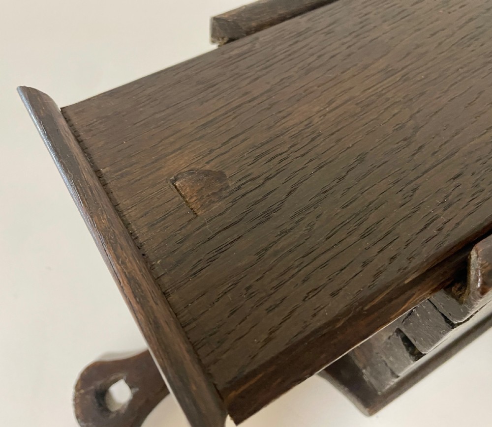 Antique Georgian Oak Sliding Candle Box View XI
