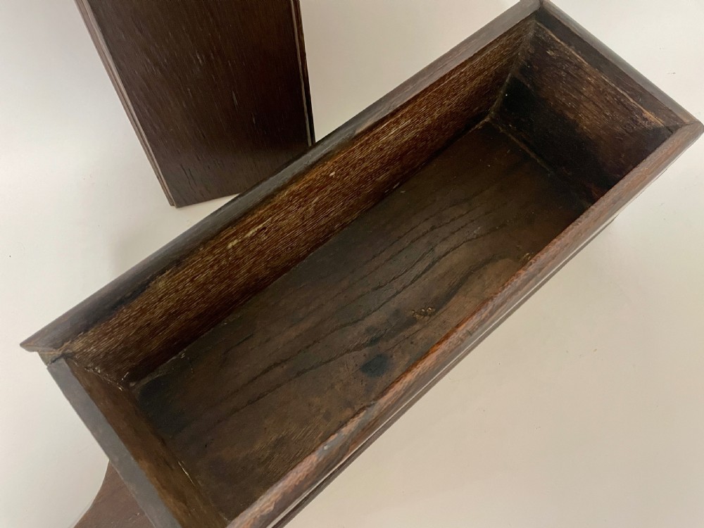 Antique Georgian Oak Sliding Candle Box View XIII