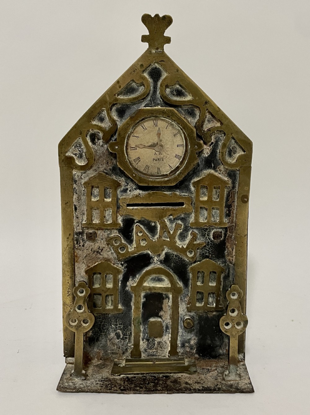 Antique Victorian Brass Money Box Bank