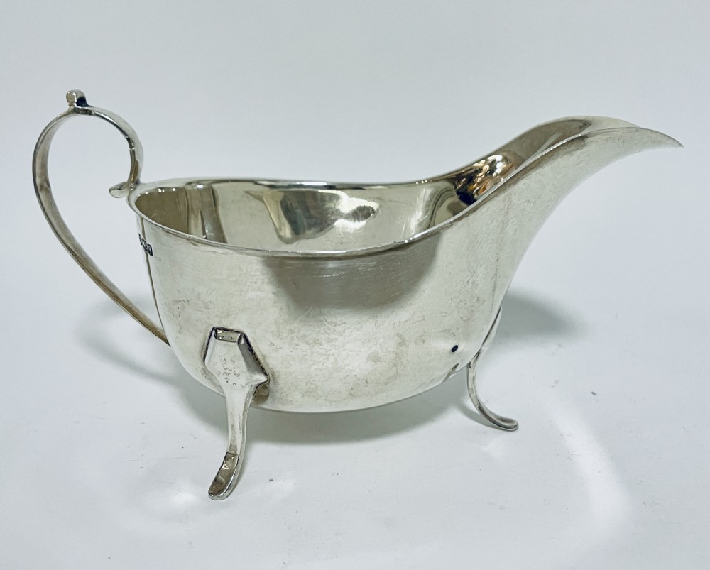 Antique Solid Sterling Silver Sauce Boat View IV