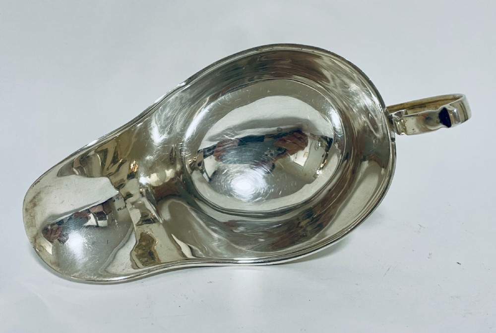 Antique Solid Sterling Silver Sauce Boat View IX
