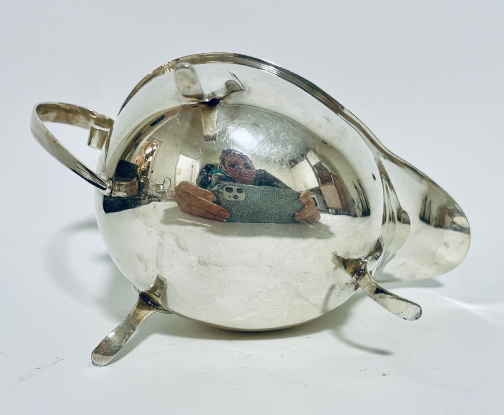 Antique Solid Sterling Silver Sauce Boat View X