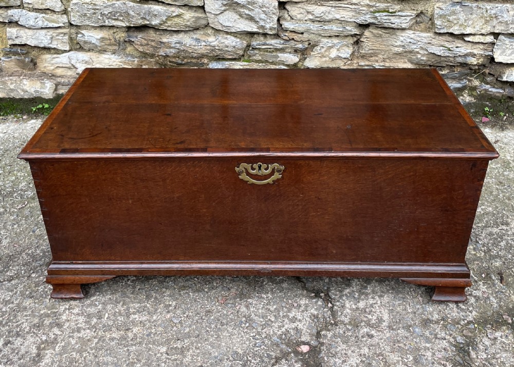 Antique Georgian Oak Crossbanded Blanket Chest