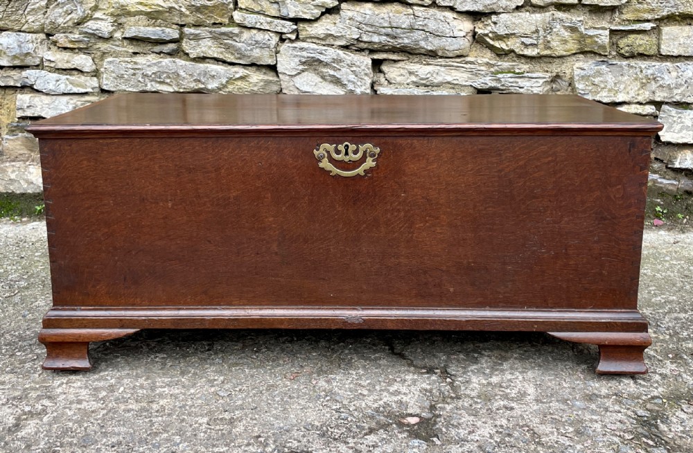 Antique Georgian Oak Crossbanded Blanket Chest View III