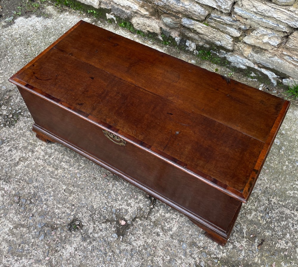 Antique Georgian Oak Crossbanded Blanket Chest View V