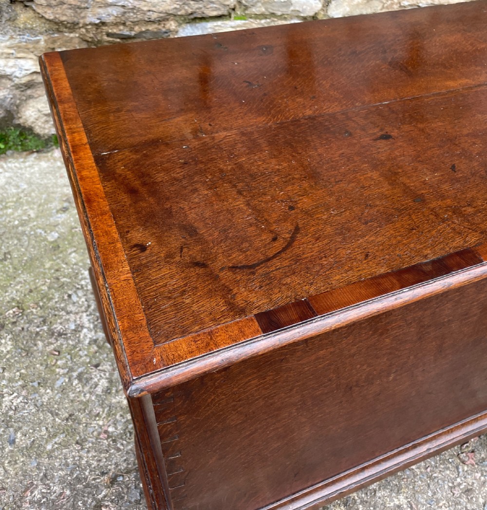 Antique Georgian Oak Crossbanded Blanket Chest View VII
