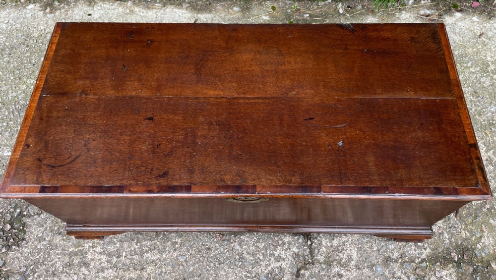 Antique Georgian Oak Crossbanded Blanket Chest View VIII