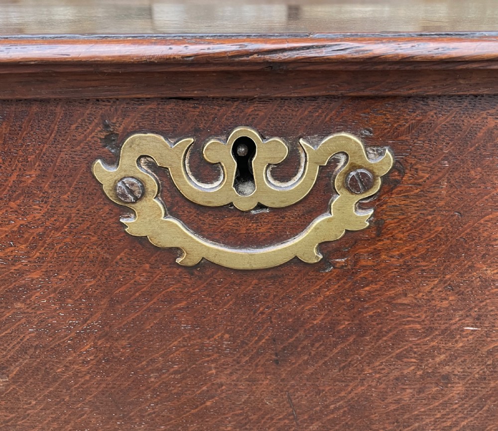 Antique Georgian Oak Crossbanded Blanket Chest View IX
