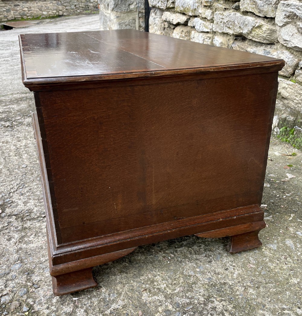 Antique Georgian Oak Crossbanded Blanket Chest View XII
