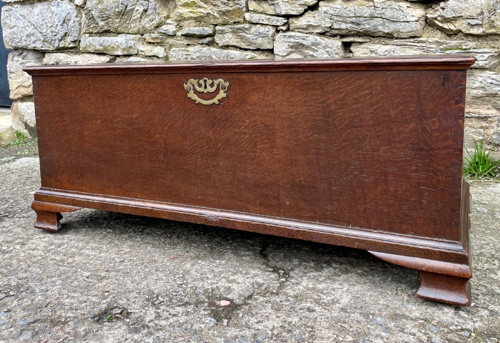 Antique Georgian Oak Crossbanded Blanket Chest View XIII
