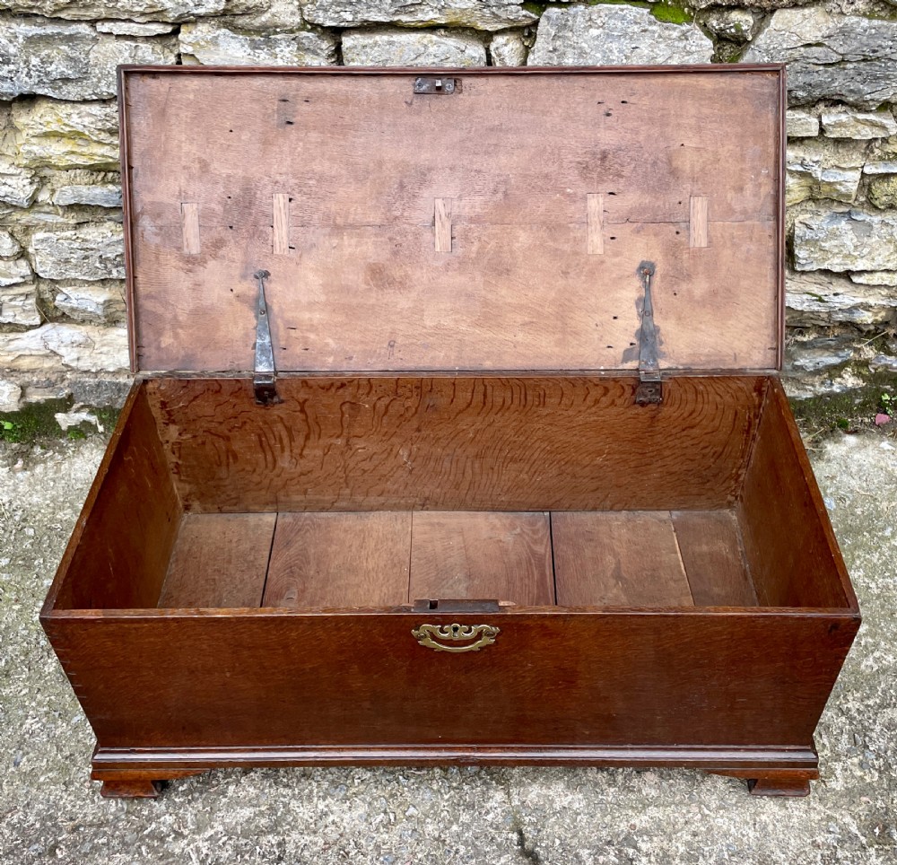 Antique Georgian Oak Crossbanded Blanket Chest View XV