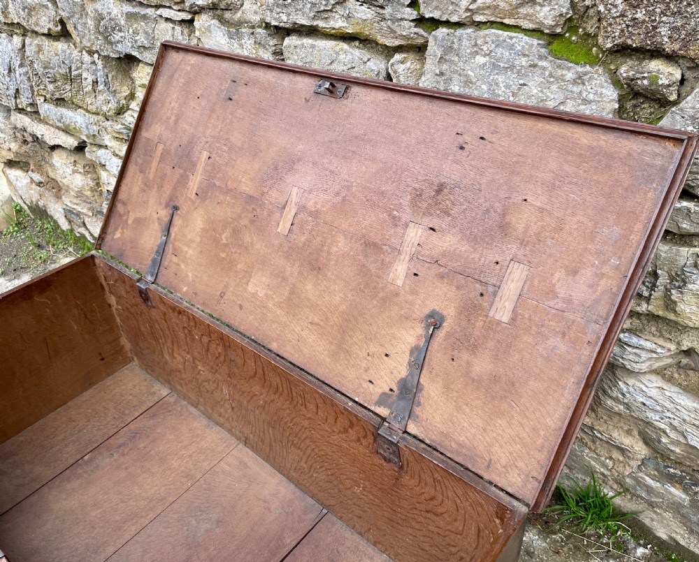 Antique Georgian Oak Crossbanded Blanket Chest View XIX