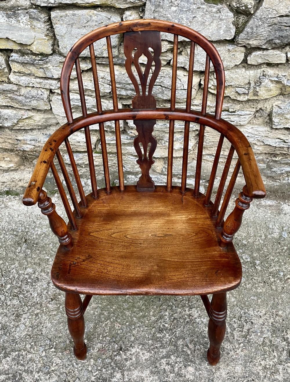 Antique Yew Wood Windsor Hoop Back Chair View III