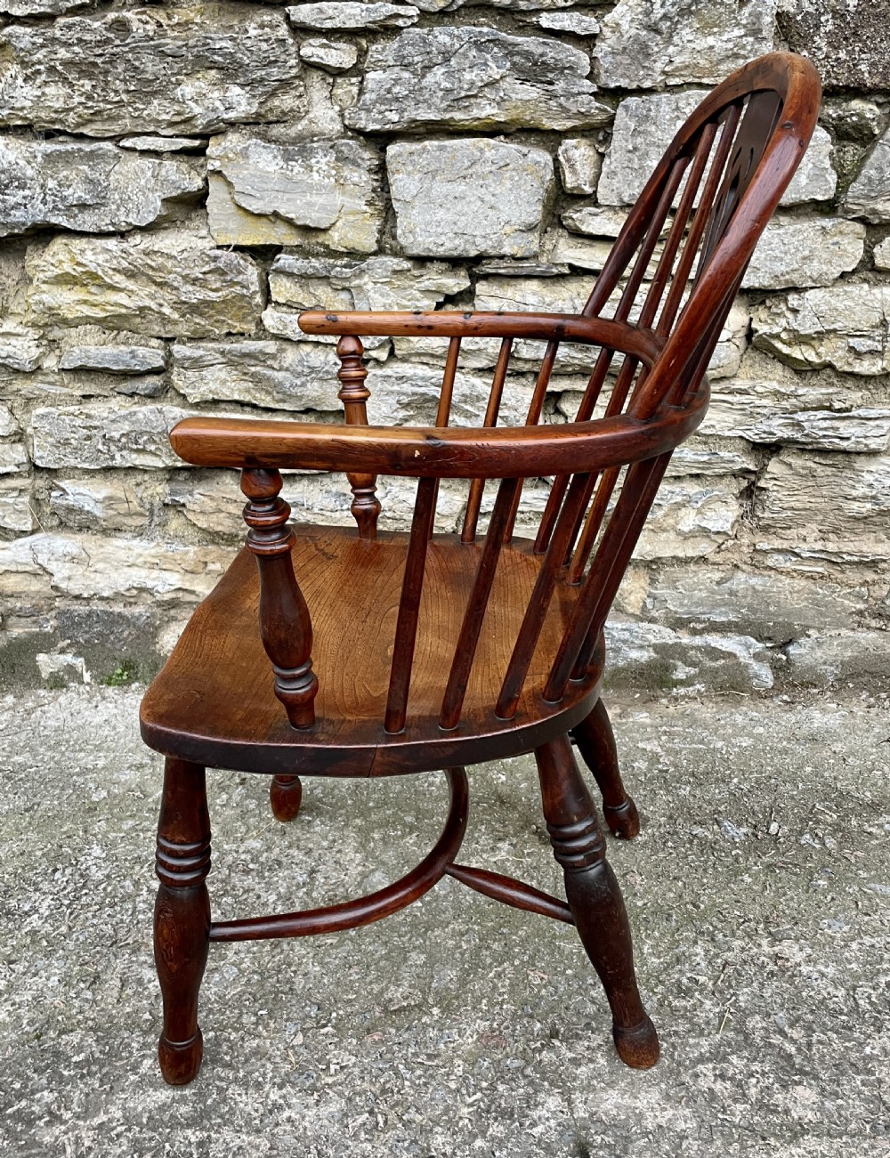 Antique Yew Wood Windsor Hoop Back Chair View IV