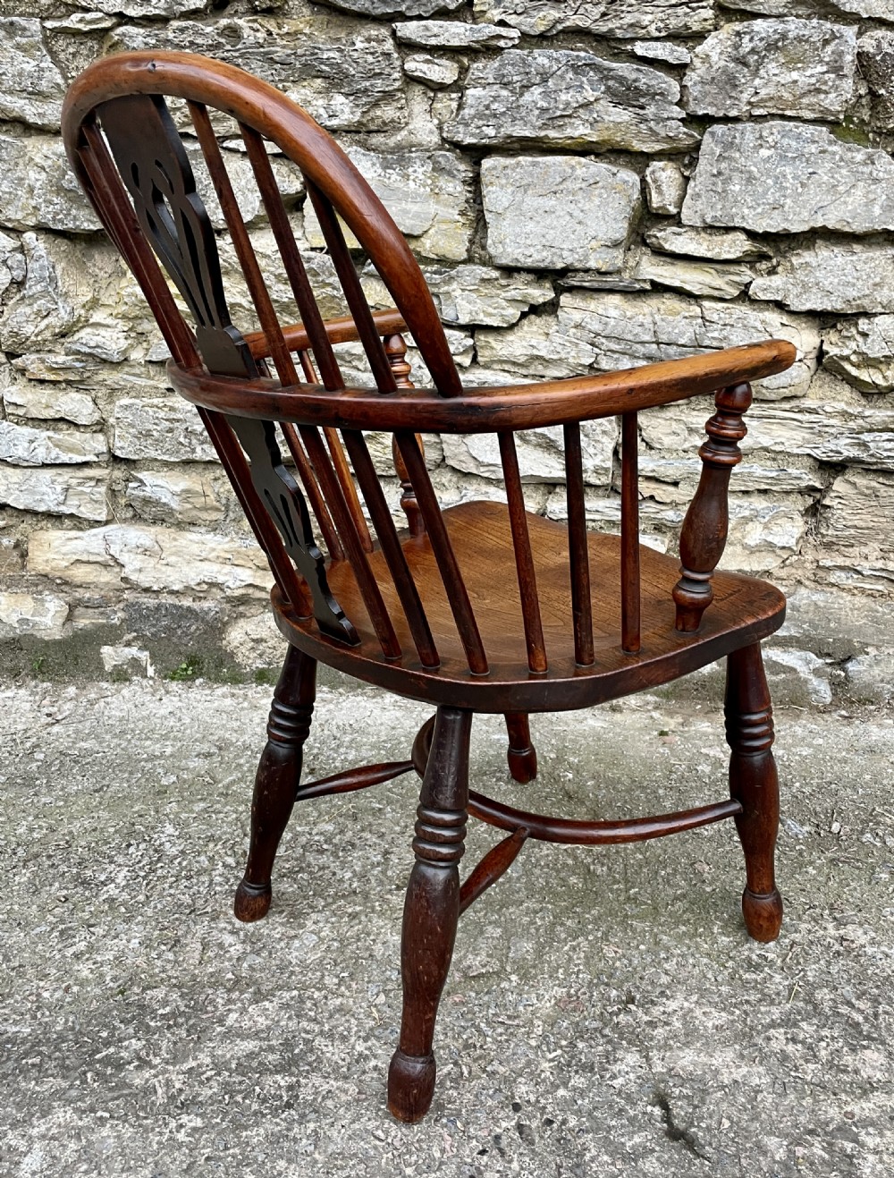 Antique Yew Wood Windsor Hoop Back Chair View VII
