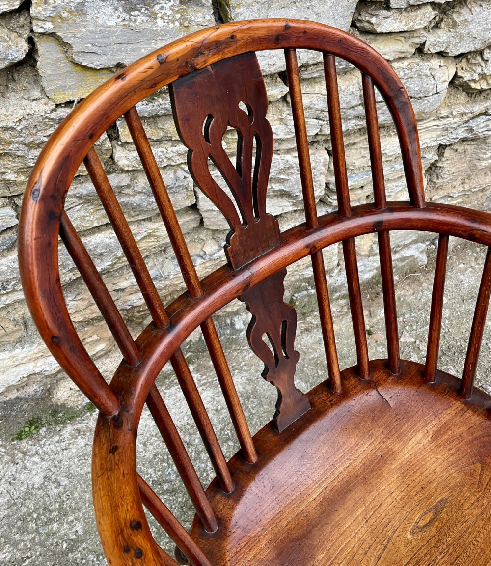 Antique Yew Wood Windsor Hoop Back Chair View IX