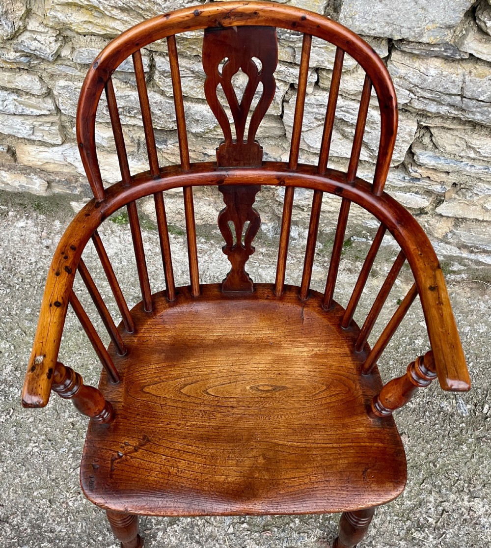 Antique Yew Wood Windsor Hoop Back Chair View XI