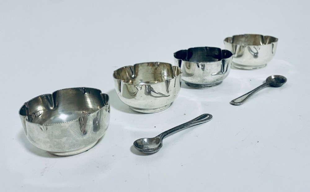 Set of 4 Antique Victorian Solid Silver Salts View III