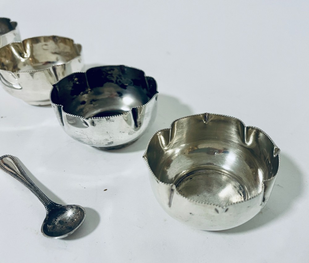 Set of 4 Antique Victorian Solid Silver Salts View VI