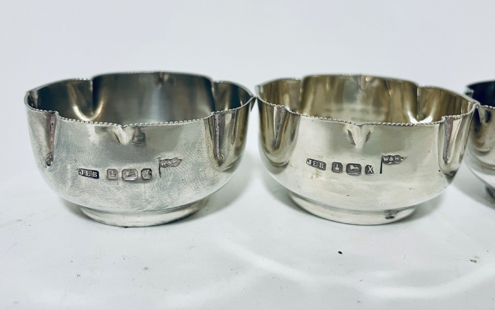 Set of 4 Antique Victorian Solid Silver Salts View VII