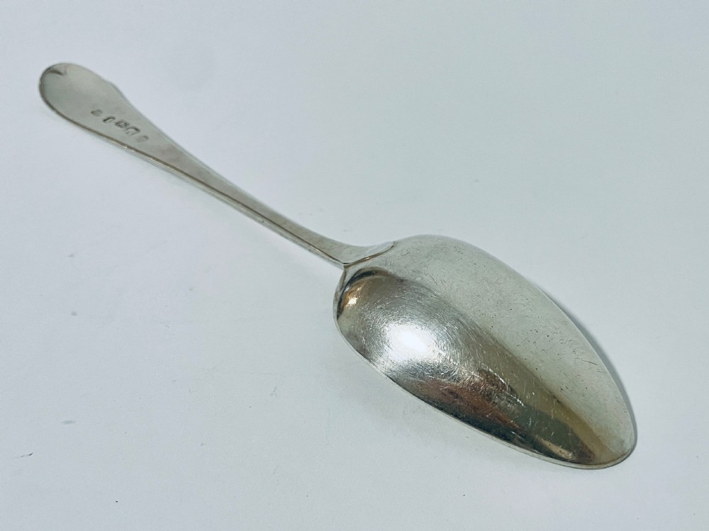 18th Century Georgian Exeter Solid Silver Serving Spoon View VIII