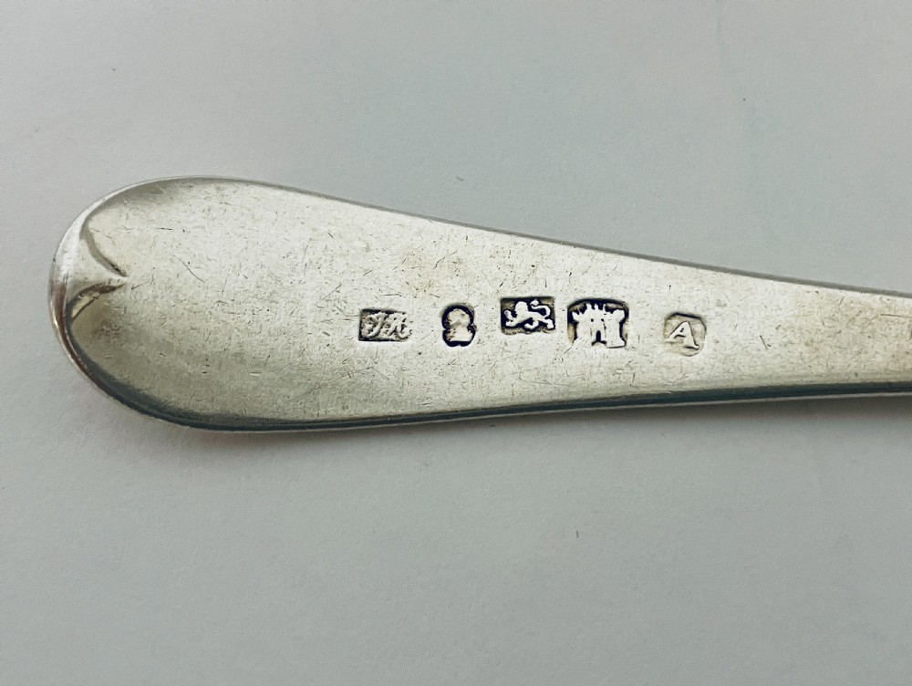 18th Century Georgian Exeter Solid Silver Serving Spoon View IX