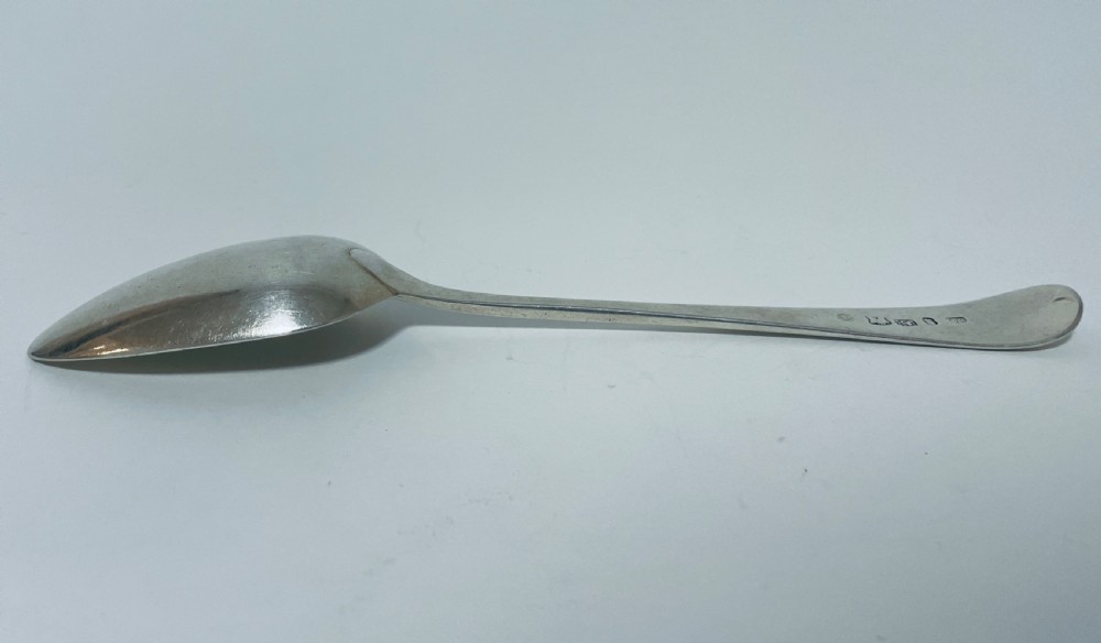 18th Century Georgian Exeter Solid Silver Serving Spoon View XI